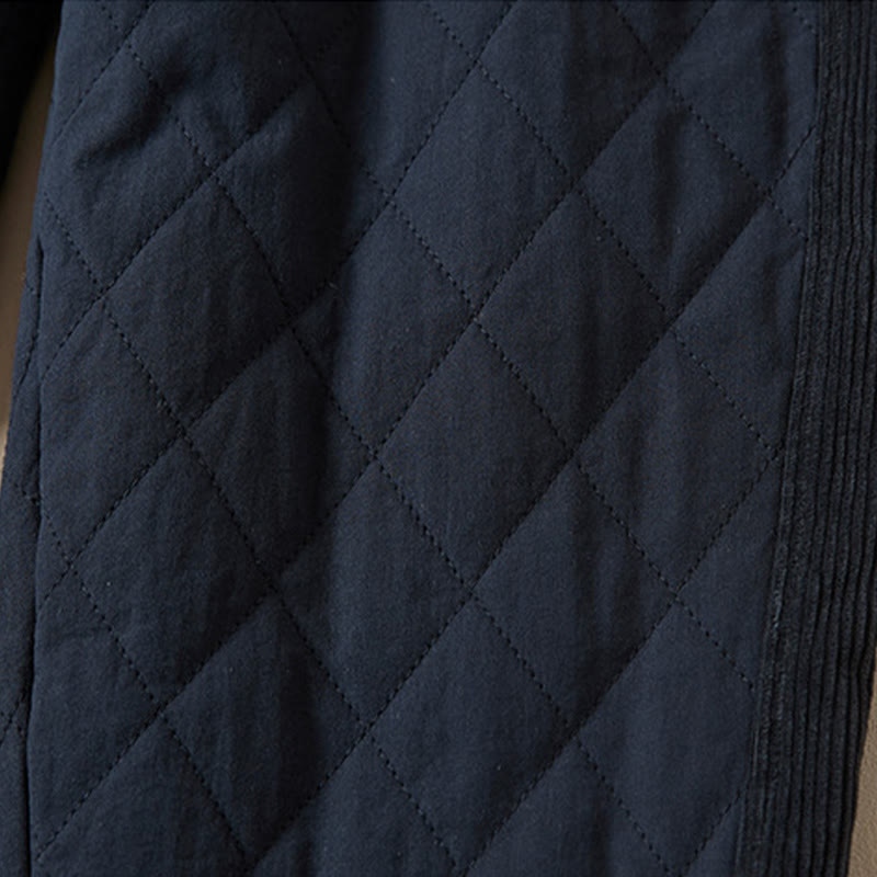 Pantalon sarouel en coton matelassé à motif losanges Buddha Stones pour femme, doublé polaire thermique, avec poches - image 5