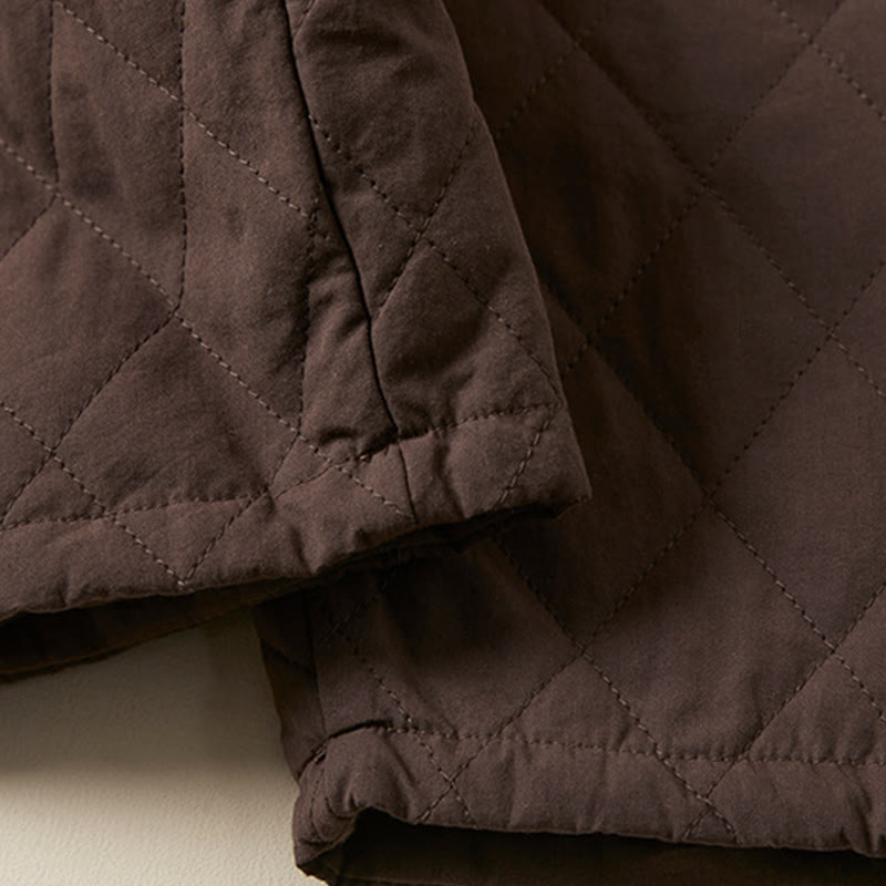 Pantalon harem thermique en coton pour femme, avec poches, motif matelassé en losanges et Buddha Stones - image 25