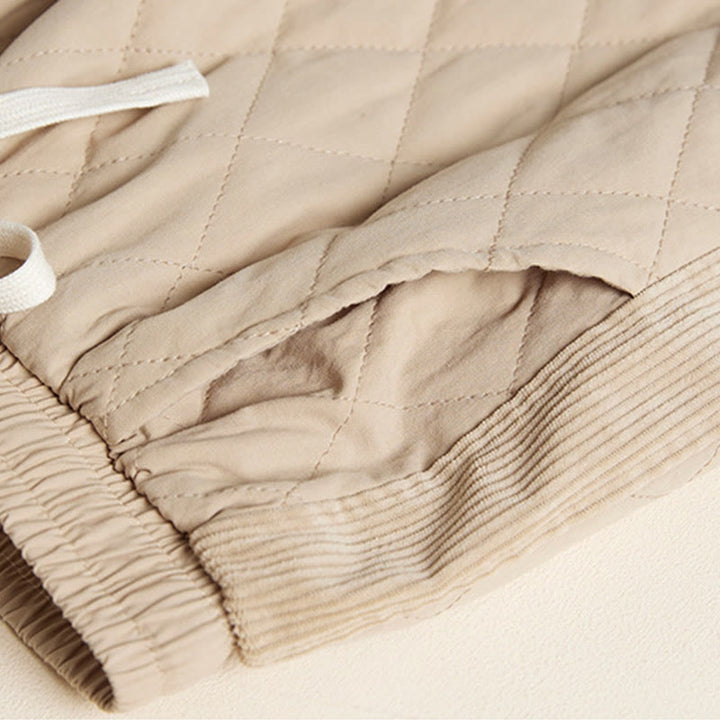 Pantalon sarouel en coton matelassé à motif losanges Buddha Stones pour femme, doublé polaire thermique, avec poches - image 14