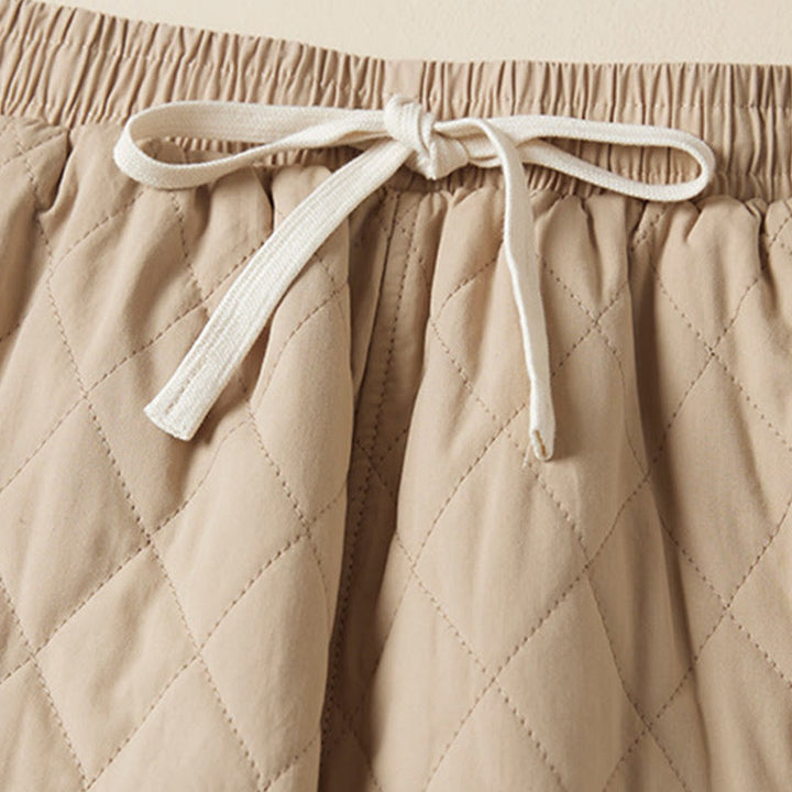 Pantalon sarouel en coton matelassé à motif losanges Buddha Stones pour femme, doublé polaire thermique, avec poches - image 12