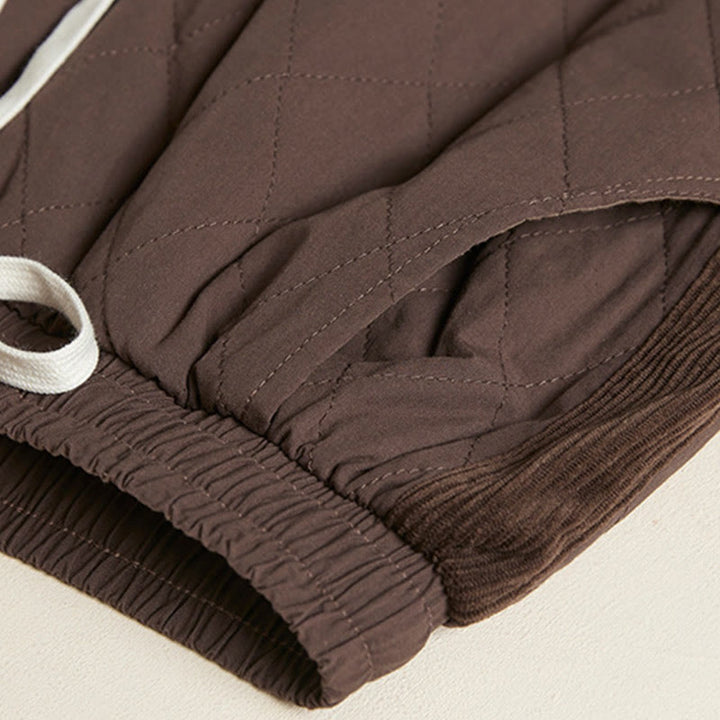 Pantalon harem thermique en coton pour femme, avec poches, motif matelassé en losanges et Buddha Stones - image 22