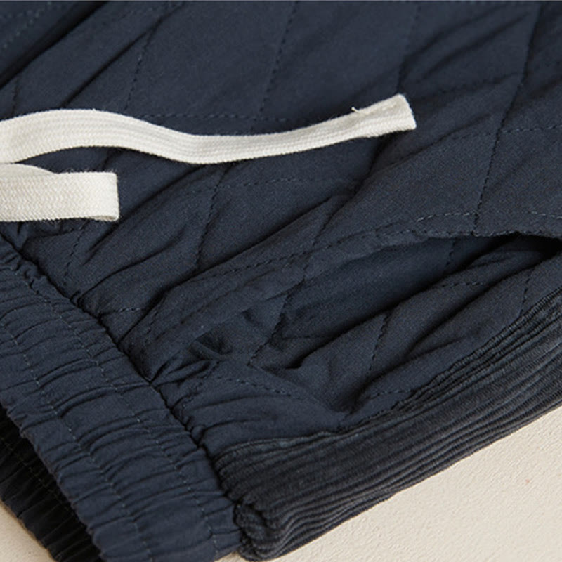 Pantalon harem thermique en coton pour femme, avec poches, motif matelassé en losanges et Buddha Stones - image 4