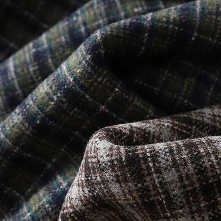 Pantalon sarouel en coton doublé polaire avec poches, motif à carreaux rétro Buddha Stones pour femme - image 17