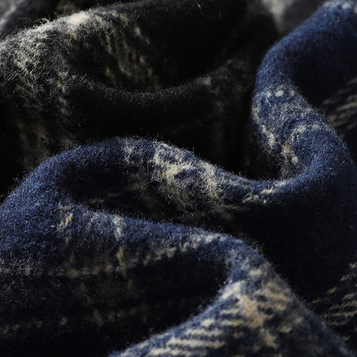 Pantalon sarouel en coton doublé polaire avec poches, motif à carreaux rétro Buddha Stones pour femme - image 18