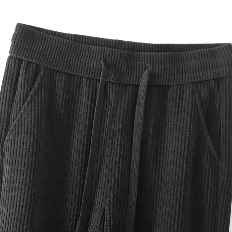 Pantalon décontracté Buddha Stones pour femme, couleur unie, jambes larges, en velours côtelé, doublé polaire de coton, avec poches - image 10