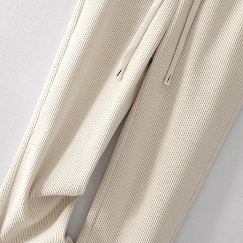 Pantalon décontracté Buddha Stones pour femme, couleur unie, jambes larges, en velours côtelé, doublé polaire de coton, avec poches - image 6