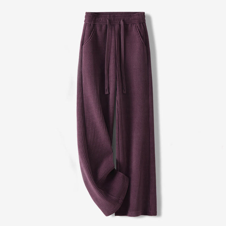 Pantalon décontracté Buddha Stones pour femme, couleur unie, jambes larges, en velours côtelé, doublé polaire de coton, avec poches - Magenta foncé - US12，UK/AU16，EU44 (3XL) - image 29