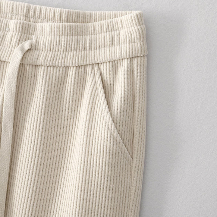 Pantalon décontracté Buddha Stones pour femme, couleur unie, jambes larges, en velours côtelé, doublé polaire de coton, avec poches - image 4
