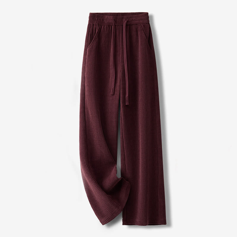 Pantalon décontracté Buddha Stones pour femme, couleur unie, jambes larges, en velours côtelé, doublé polaire de coton, avec poches - Brique réfractaire - US12，UK/AU16，EU44 (3XL) - image 14