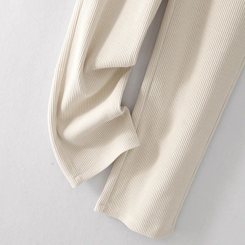 Pantalon décontracté Buddha Stones pour femme, couleur unie, jambes larges, en velours côtelé, doublé polaire de coton, avec poches - image 7