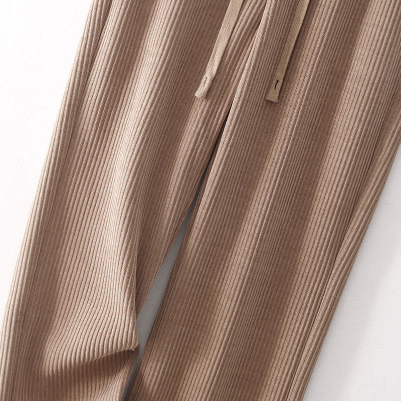 Pantalon décontracté Buddha Stones pour femme, couleur unie, jambes larges, en velours côtelé, doublé polaire de coton, avec poches - image 24