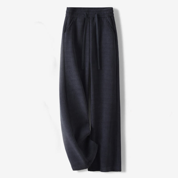 Pantalon décontracté Buddha Stones pour femme, couleur unie, jambes larges, en velours côtelé, doublé polaire de coton, avec poches - Bleu nuit - US12，UK/AU16，EU44 (3XL) - image 1