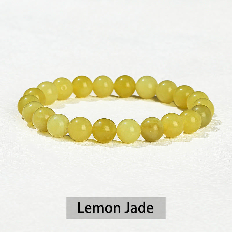 Bracelet de guérison en Buddha Stones, diverses pierres de cristal, améthyste, aventurine verte, quartz rose - Jade citron - 10 mm (circonférence du poignet 14-16 cm) - image 15