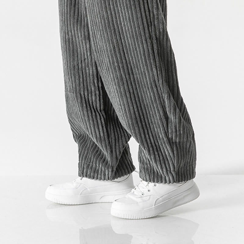 Pantalon sarouel en velours côtelé avec cordon de serrage et poches pour homme, style rétro hiver, couleur unie, motif Buddha Stones - image 9