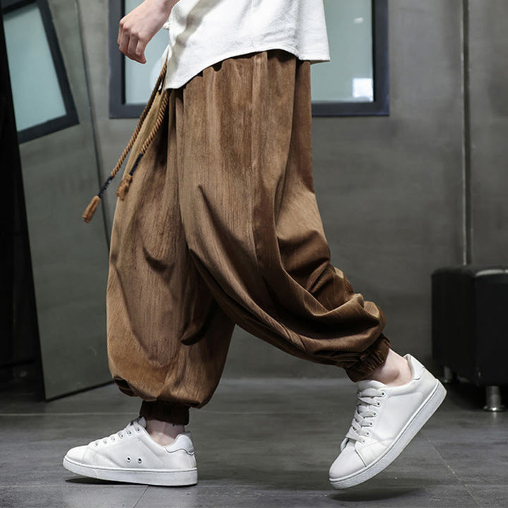 Pantalon sarouel décontracté pour homme avec cordon de serrage et poches, motif Buddha Stones, couleur pure - image 17
