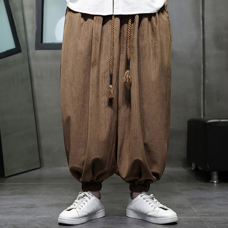 Pantalon sarouel décontracté pour homme avec cordon de serrage et poches, motif Buddha Stones, couleur pure - image 11