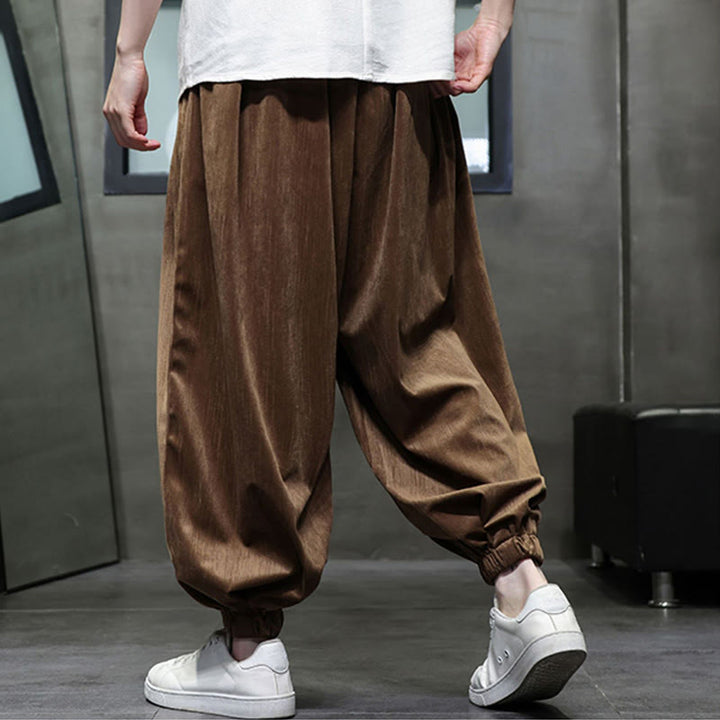 Pantalon sarouel décontracté pour homme avec cordon de serrage et poches, motif Buddha Stones, couleur pure - image 16