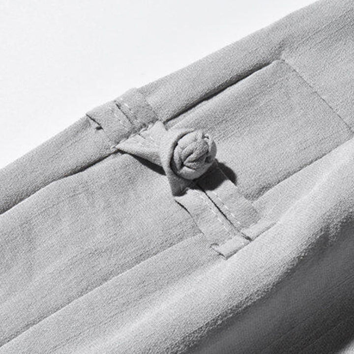 Pantalon large décontracté à motif patchwork de grues Buddha Stones pour homme, avec poches et boutons grenouille - image 25