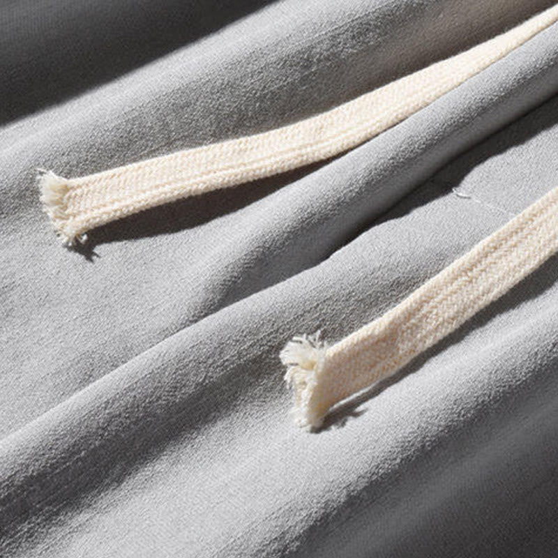 Pantalon large décontracté à motif patchwork de grues Buddha Stones pour homme, avec poches et boutons grenouille - image 24