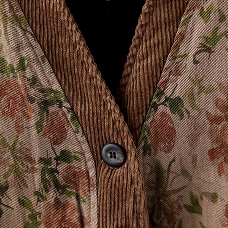 Veste matelassée en coton pour femme en jacquard fleuri Buddha Stones - image 7