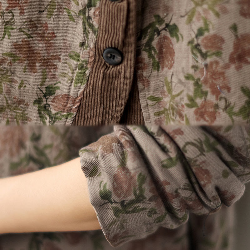 Veste matelassée en coton pour femme en jacquard fleuri Buddha Stones - image 6