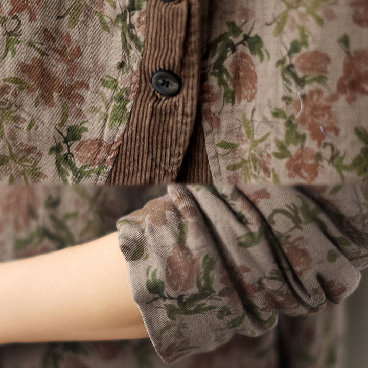 Veste matelassée en coton pour femme en jacquard fleuri Buddha Stones - image 6