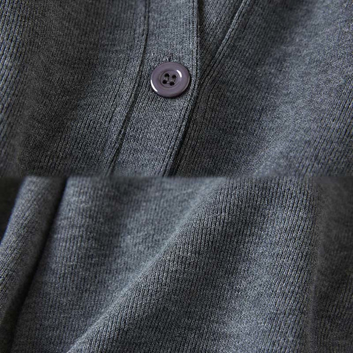 Veste à capuche en coton avec poches et boutons unis Buddha Stones pour femme - image 6