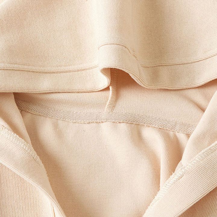 Veste à capuche en coton avec poches et boutons unis Buddha Stones pour femme - image 11