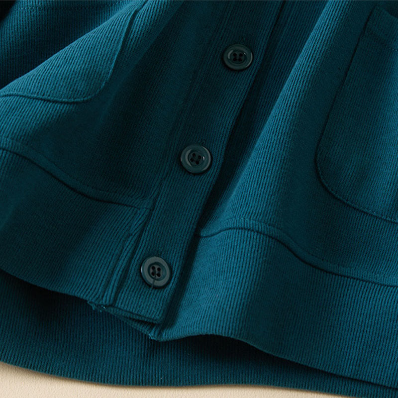 Veste à capuche en coton avec poches et boutons unis Buddha Stones pour femme - image 19
