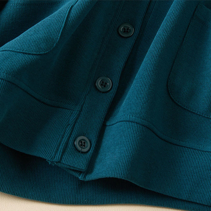 Veste à capuche en coton avec poches et boutons unis Buddha Stones pour femme - image 19