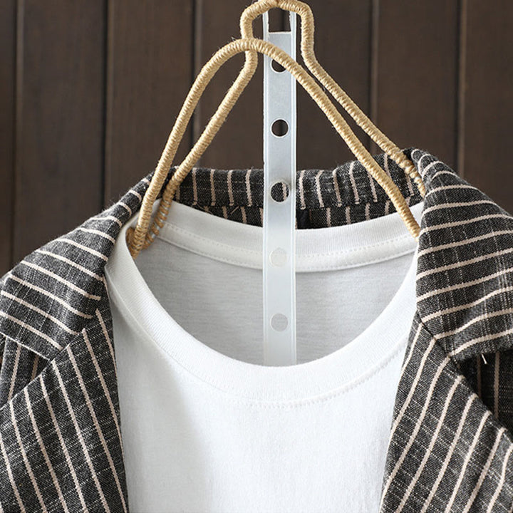 Veste en coton et lin pour femme avec poches et rayures Buddha Stones - image 2