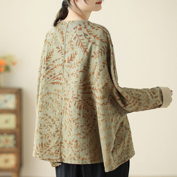 Veste en coton et lin pour femme avec poches, imprimé Buddha Stones - image 6