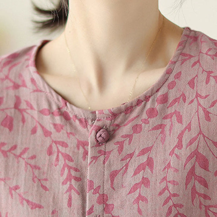 Veste femme à imprimé feuilles et Buddha Stones avec poches - image 11