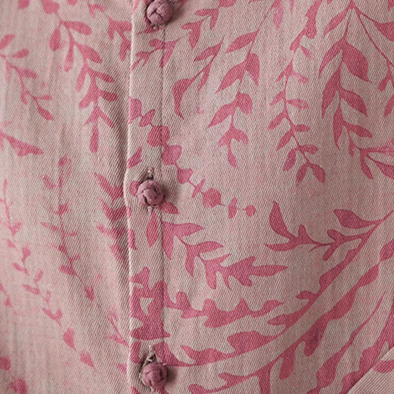 Veste femme à imprimé feuilles et Buddha Stones avec poches - image 17