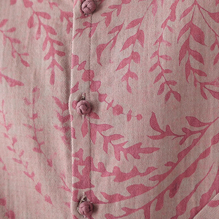 Veste femme à imprimé feuilles et Buddha Stones avec poches - image 17