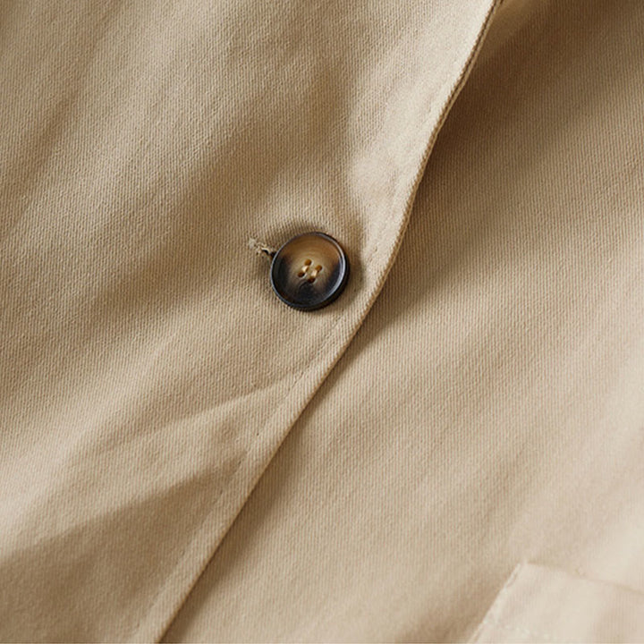 Veste de costume en coton à boutons unis et poches pour femme Buddha Stones - image 5