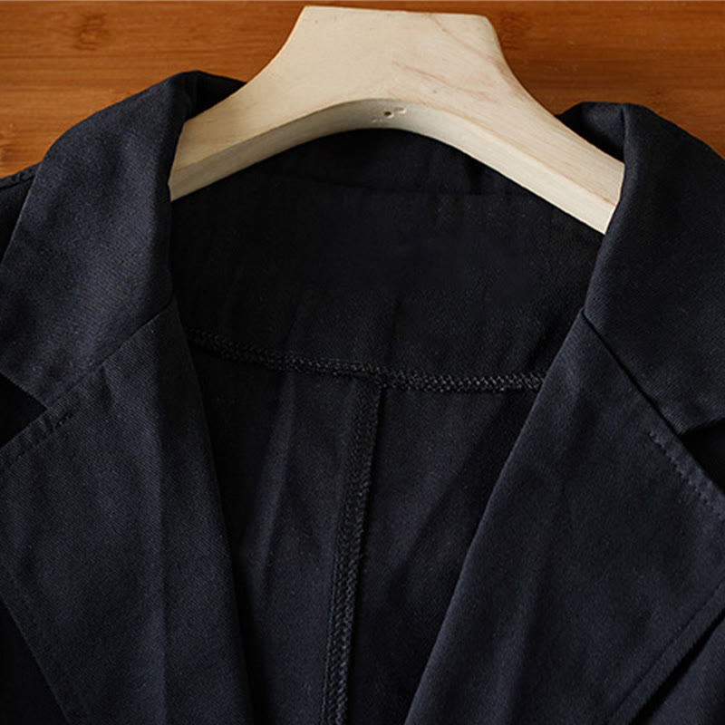 Veste de costume en coton à boutons unis et poches pour femme Buddha Stones - image 13