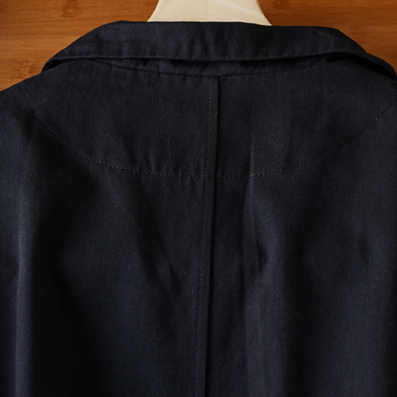 Veste de costume en coton à boutons unis et poches pour femme Buddha Stones - image 12