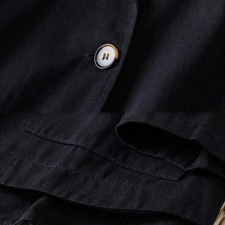 Veste de costume en coton à boutons unis et poches pour femme Buddha Stones - image 11