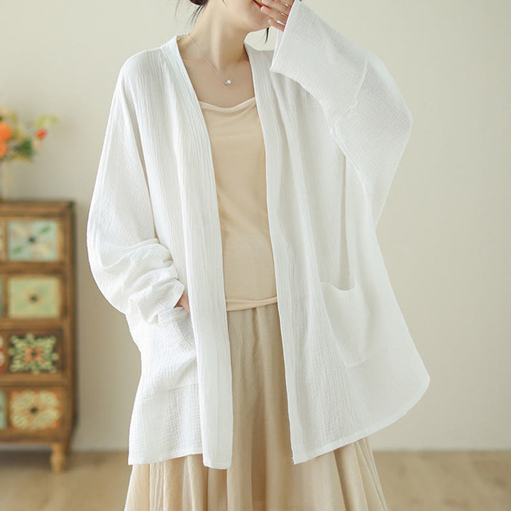 Veste de méditation zen unie à manches longues Buddha Stones avec poches - image 13