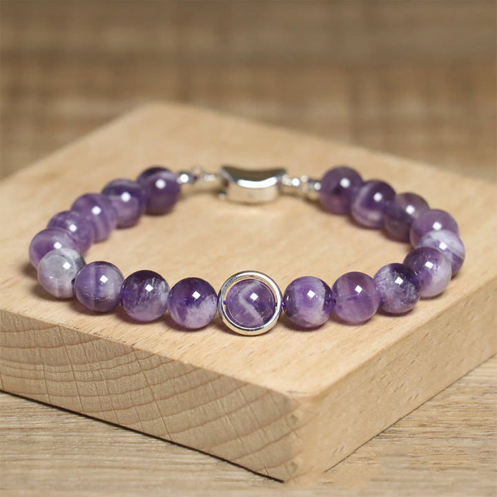 Bracelet en perles d'améthyste naturelle Buddha Stones , équilibre, soulagement du stress - image 8
