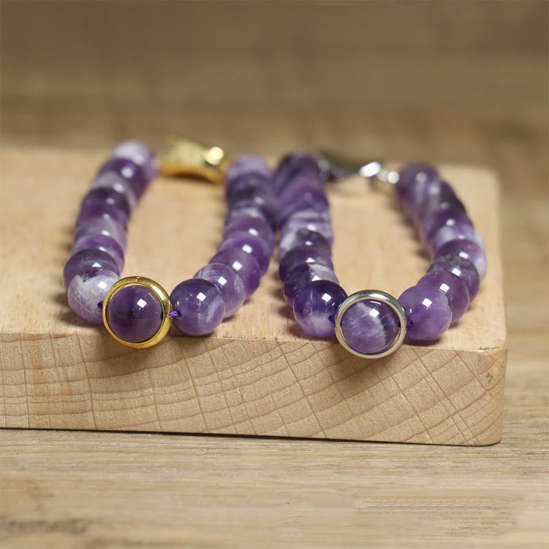 Bracelet en perles d'améthyste naturelle Buddha Stones , équilibre, soulagement du stress - image 11