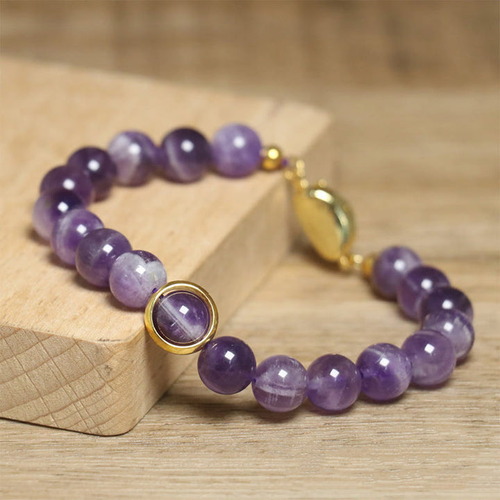 Bracelet en perles d'améthyste naturelle Buddha Stones , équilibre, soulagement du stress - image 3