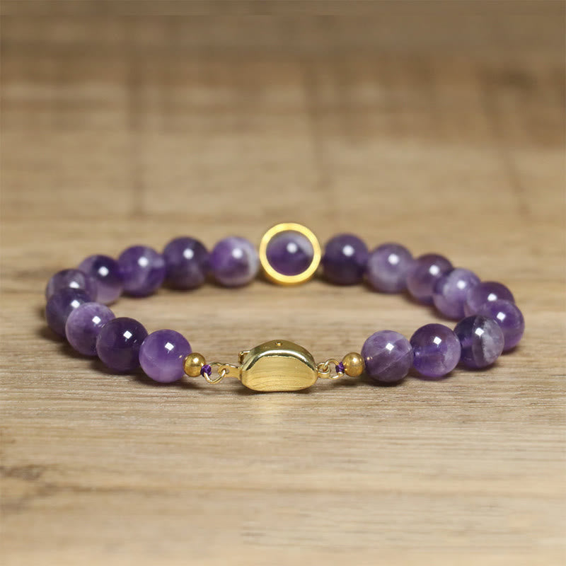 Bracelet en perles d'améthyste naturelle Buddha Stones , équilibre, soulagement du stress - image 4