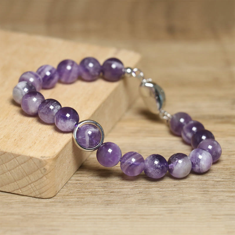 Bracelet en perles d'améthyste naturelle Buddha Stones , équilibre, soulagement du stress - image 9