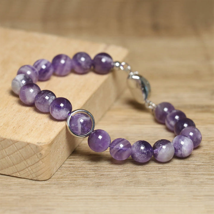 Bracelet en perles d'améthyste naturelle Buddha Stones , équilibre, soulagement du stress - image 9