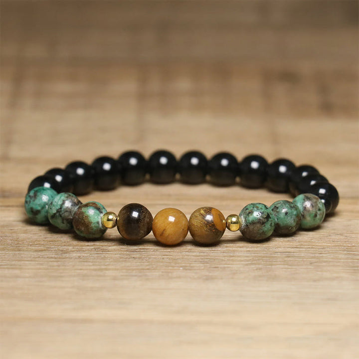 Bracelet Buddha Stones Turquoise Tiger Eye Perles Verre Équilibre Sérénité - image 8