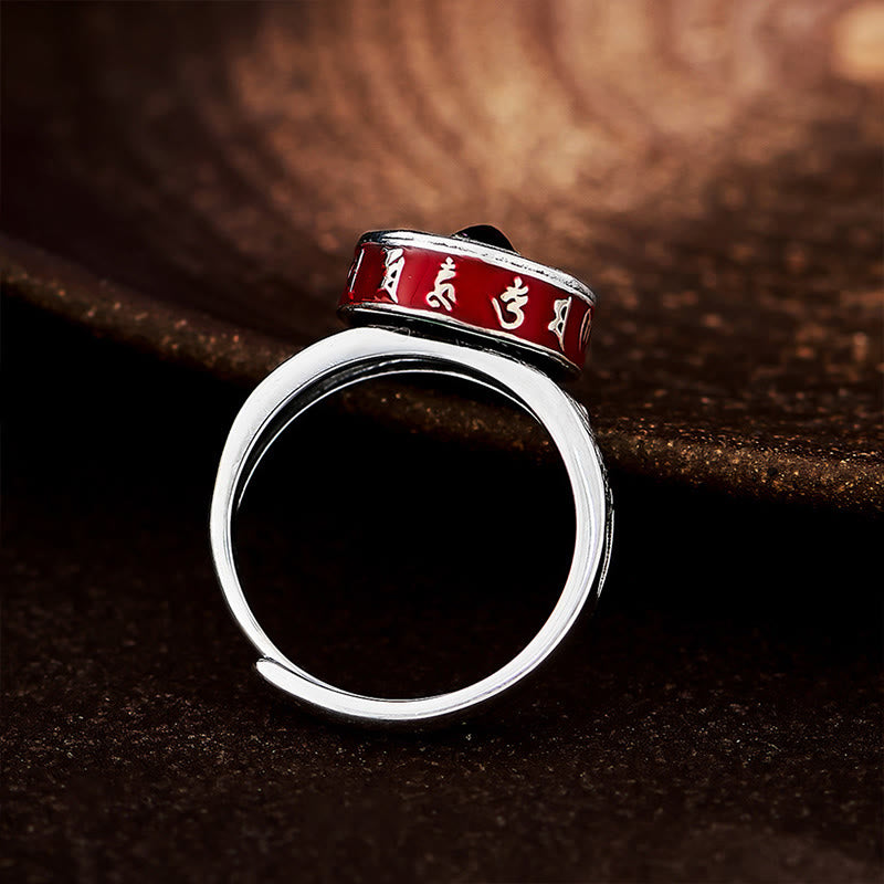 Bague de richesse rotative en cuivre avec roue de prière et Buddha Stones Om Mani Padme Hum - image 3
