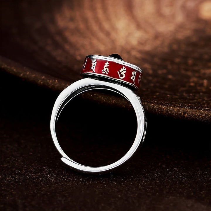 Bague de richesse rotative en cuivre avec roue de prière et Buddha Stones Om Mani Padme Hum - image 3