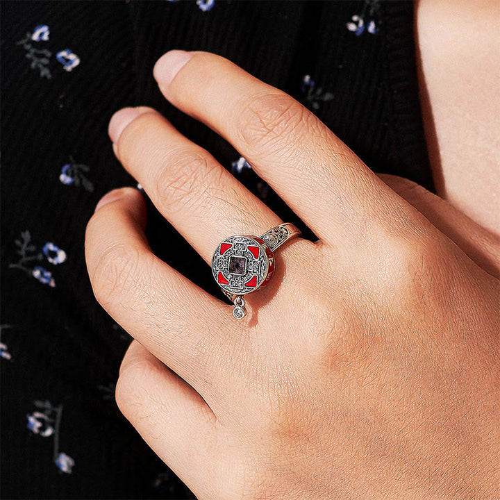 Bague de richesse rotative en cuivre avec roue de prière et Buddha Stones Om Mani Padme Hum - image 9
